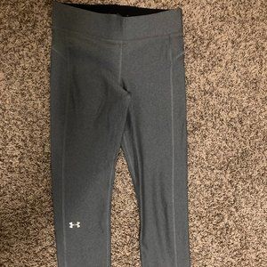 Under Armour Gray Leggings Small Capri Length Compression HeatGear GUC